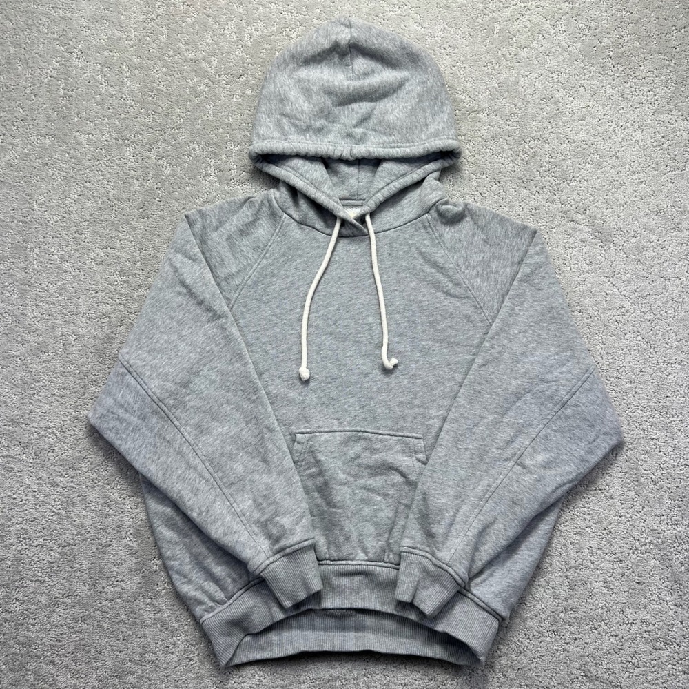 Madewell Hoodie Womens XS Terry Gray‎ Raglan Sleeve Sweatshirt Pullover Light
